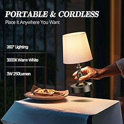 PARTPHONER Mini Cordless LED Table Lamp, 5200mAh