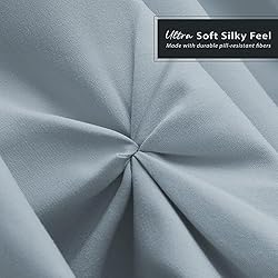 Nestl Stone Blue Bed Skirt Full Size, Pinch Pleat
