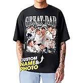 H-DEWALL Custom Shirts Custom Bootleg Rap Shirt for Him Custom Face Shirt with Photo Pet Custom Tees Gift for Dog Cat Lover