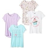 Spotted Zebra Girls and Toddlers' Short-Sleeve T-Shirt Tops, Multipacks