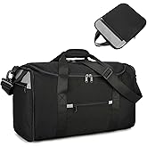 Uarition 18 inch Small Gym Bag for Men - Foldable Duffel Bags for Airplanes Carry On Duffle Bag for Travel, Black