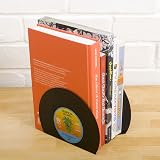 Spinning Hat Retro Vinyl Bookends Black 135x18x5cm Funky Design view 2