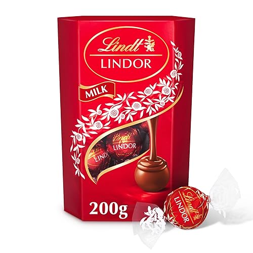Lindt Lindor Milk Chocolate Truffles – 200g Box (Approx. 16 Balls) – Smooth Filling – Halloween Treat, Christmas, Gift, Birthday, Congratulations