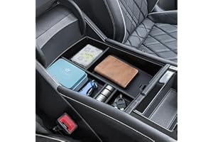 TOPINSTALL 24 New Console Organizer Compatible with 2024 2025 VW Atlas/Atlas Cross Sport Accessories, Armrest Box Storage Console Tray with Coin Holder Insert Interior Accessories