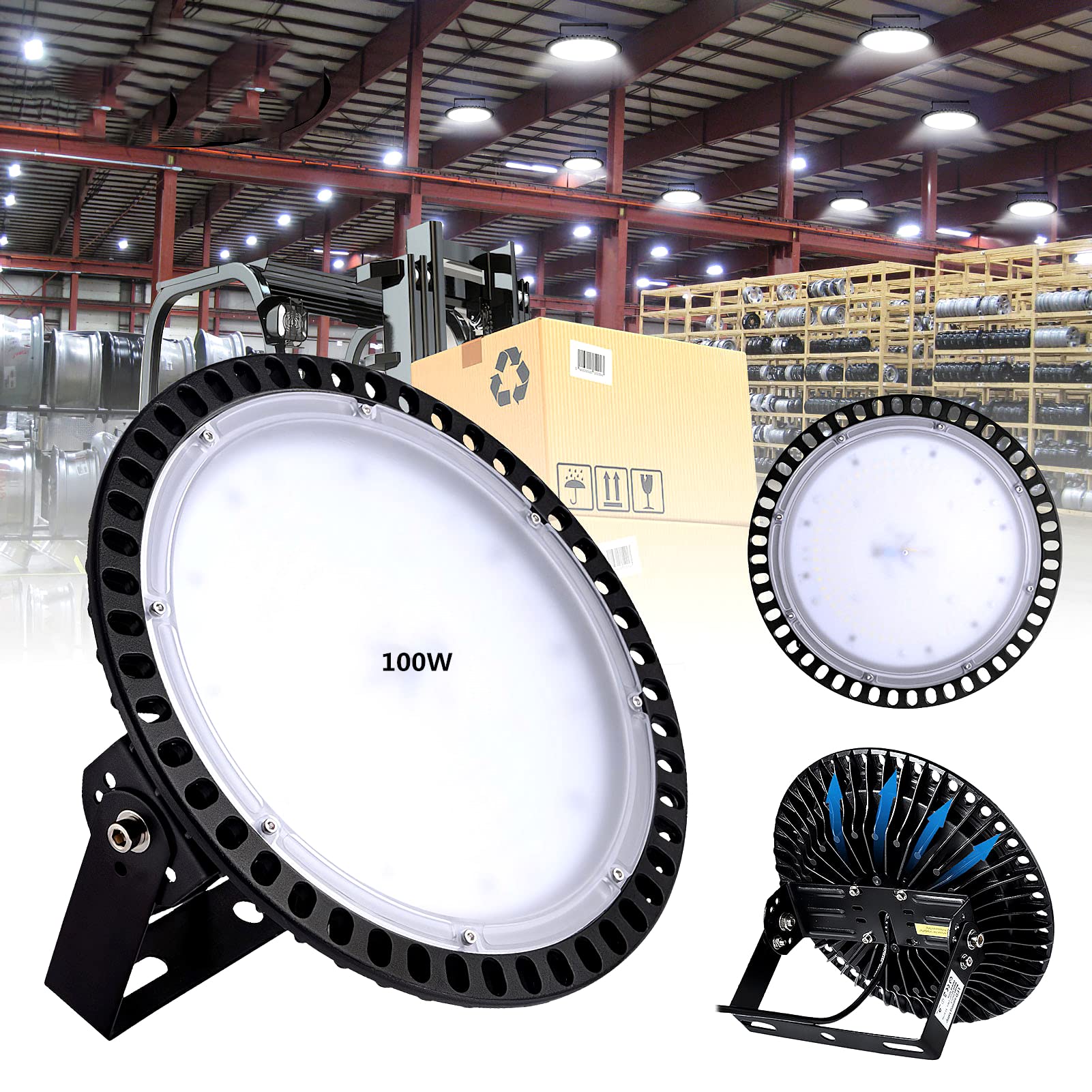 CHUNNUAN 100W Slim UFO LED High Bay Light lamp