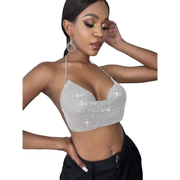 glitter halter tops