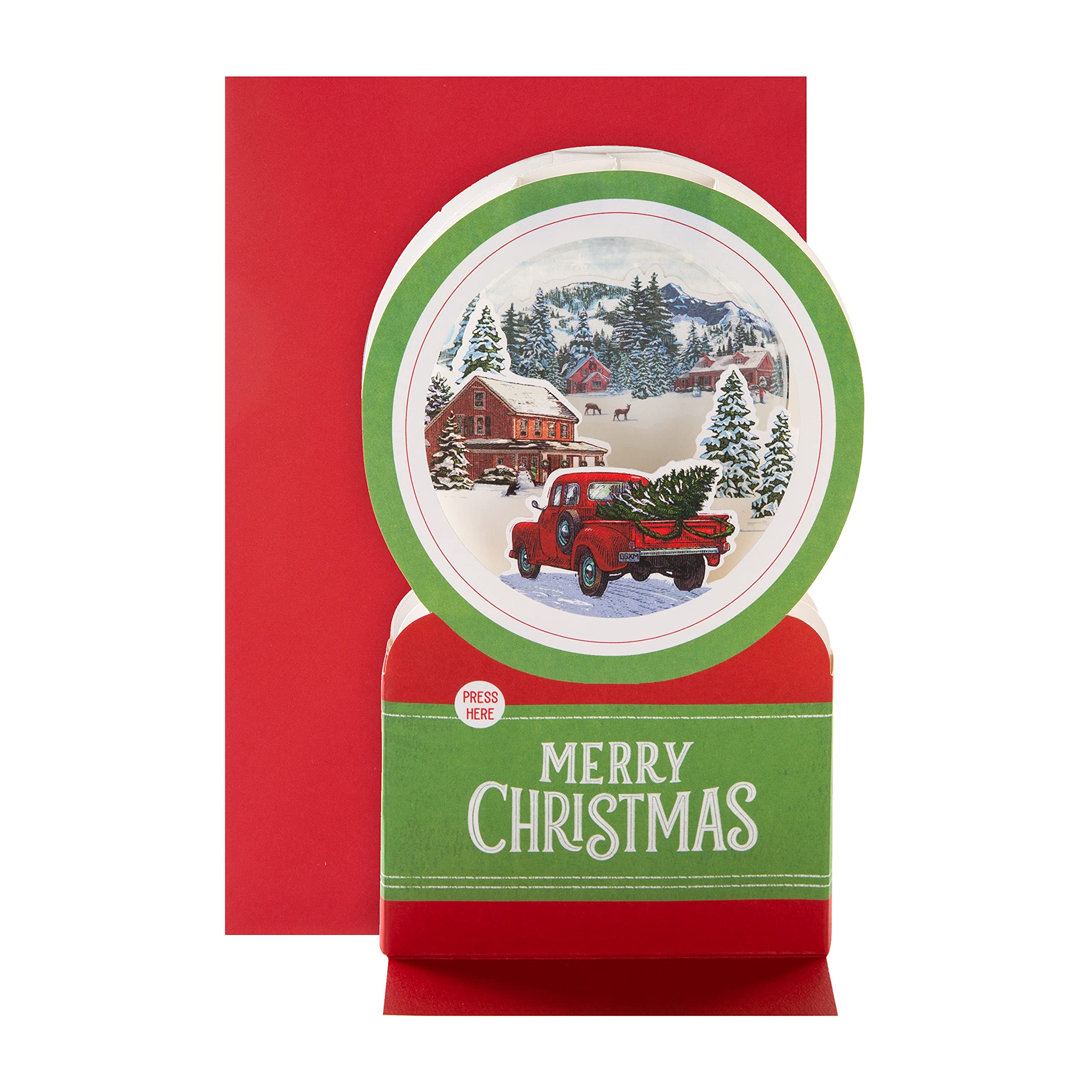 Hallmark Paper Wonder Christmas Card - 3D Pop-Up Musical Winter Journey Snowglobe Design