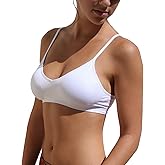 Blue 55 Women's Bralette Wireless Padded Bra Top Sexy Everyday Basic Deep V-Neck