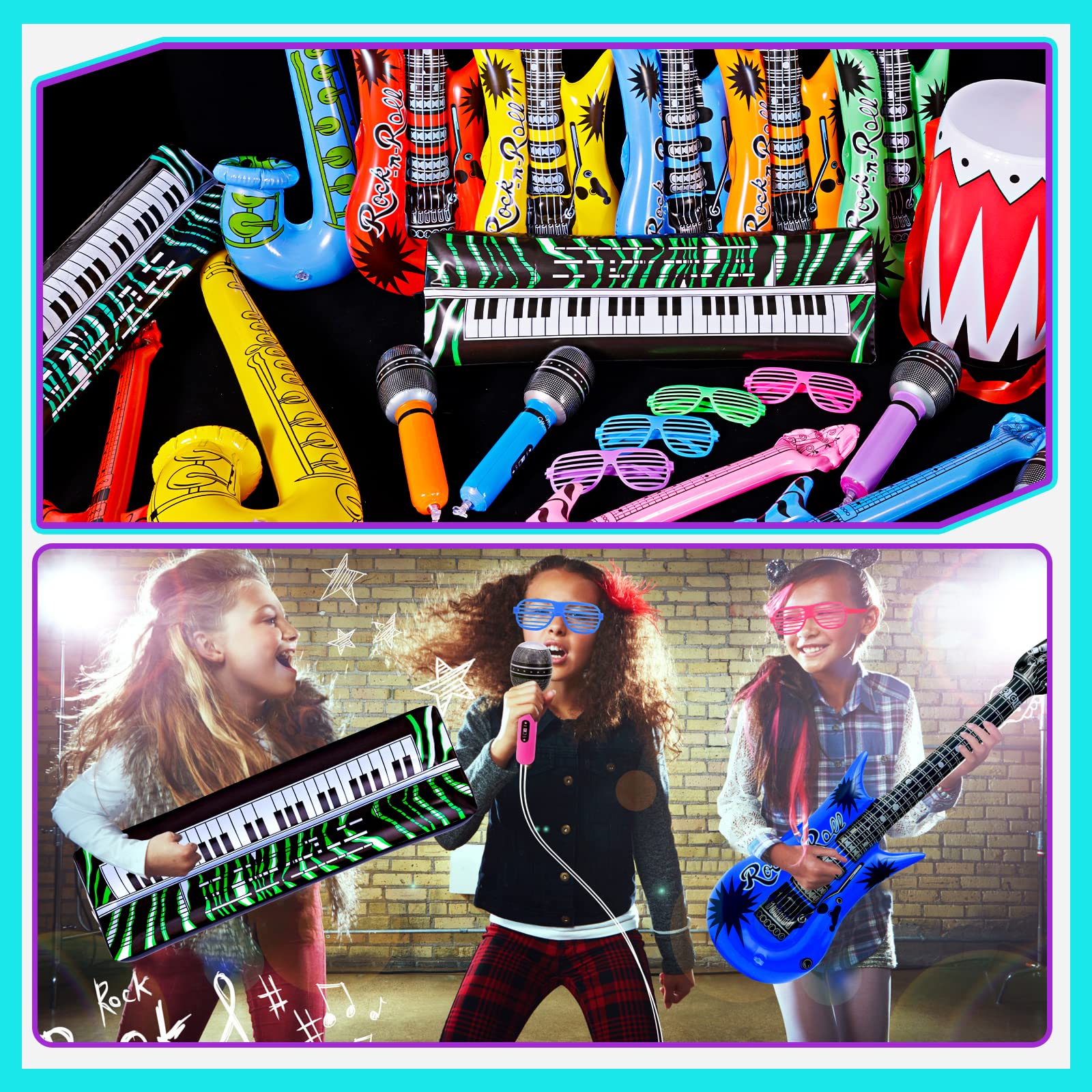Mua Inflatable Rock Star Toy Set, 30 PCS 80s 90s Party Decorations ...