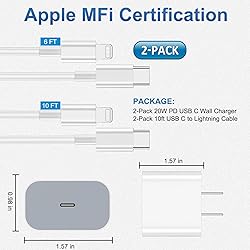 iPhone Charger Fast Charging 2 Pack Type C Wall