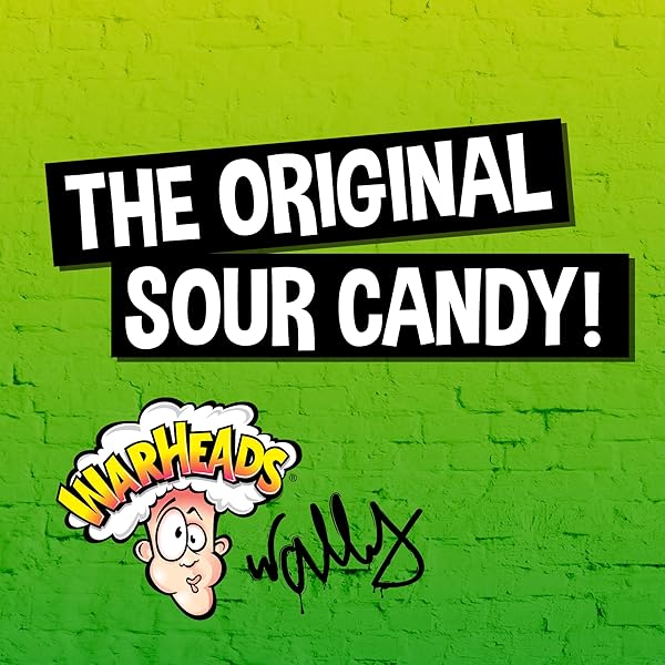 WARHEADS – EXTREME SOUR HARD CANDY – ASSORTED FLAVORS – SOUR APPLE, BLACK CHERRY, BLUE RASPBERRY, LEMON & WATERMELON FLAVORS – 2 OZ. BAG