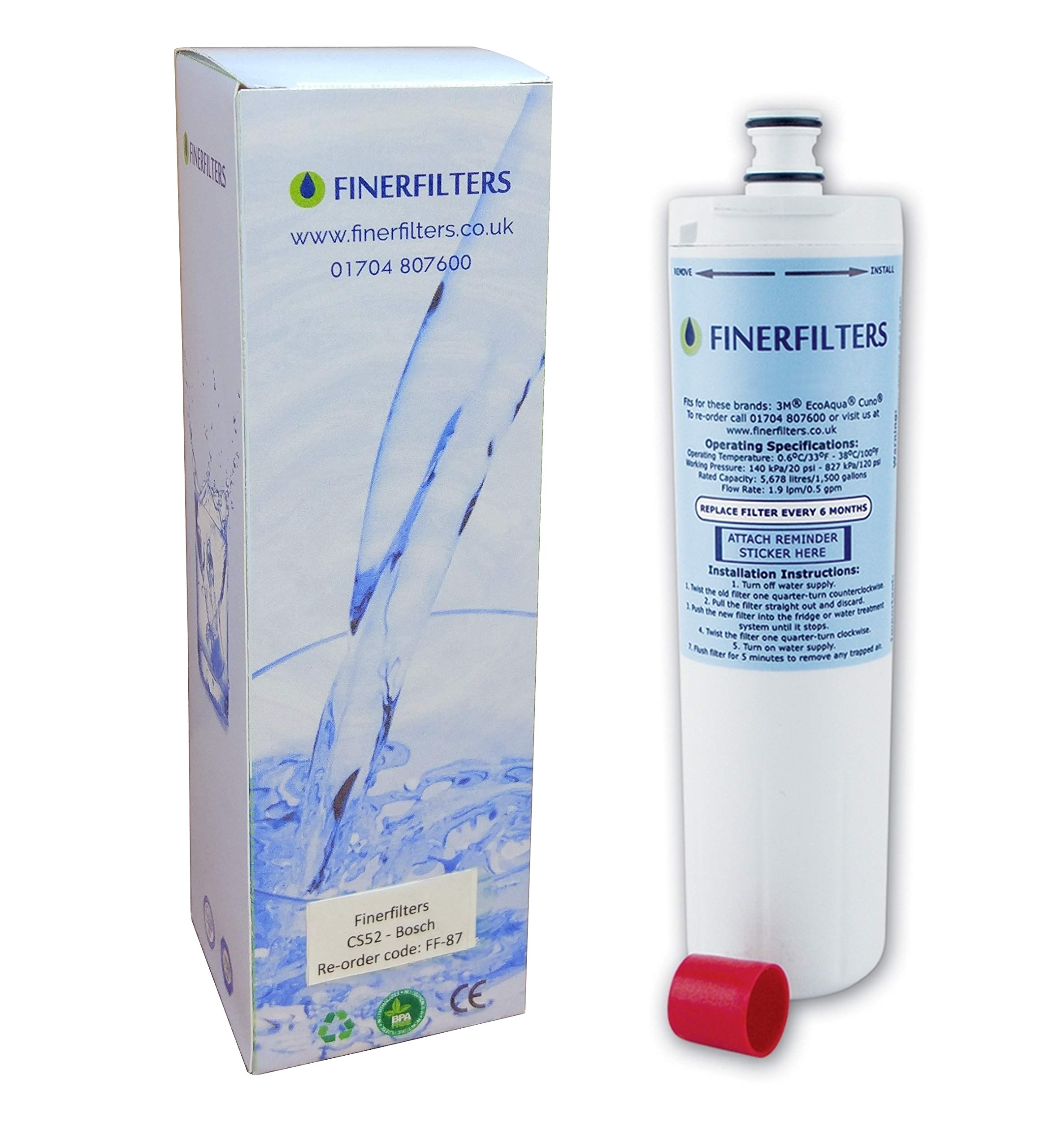 Finerfilters Compatible Abode Water Filter Cartridge (AT2002 Safelock To Fit All Aquifier Taps)