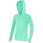 Roadbox Boys Rash Guard Hooded Fishing Shirt, Kids UPF 50+ Long Sleeve Sun Hoodie, Youth UV Protection Beach Swim Shirts