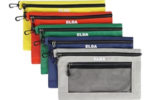 ELDA Tool Bag with Zipper Waterproof Organizer and Storage for Men Heavy Duty Tool Pouch Multi-Purpose Clip on Zipper Pouch Tote Bag,5pack