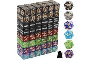102 Pieces MTG Dice Counters Set Bulk Ability Keyword Tokens Shield Life Counters 6 Sided Dice for Magic The Gathering TCG Ca