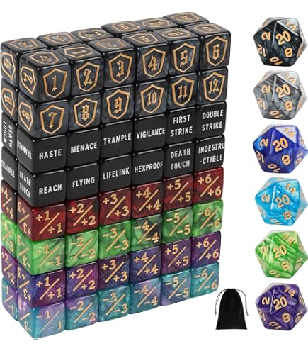 Lot De 50 Dés 6 Faces 17 Mm – Indicateurs De Dégâts Pour Jeux De Rôle Et Société – Acrylique, Chiffres Lisibles