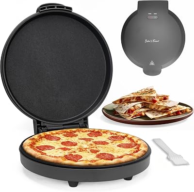 Baker's Friend Countertop Pizza Maker 1400W Graphite 31cm with Non-Stick Plates