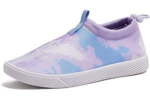 Lands' End Kids Water Shoes, Boys and Girls Water Shoes for Kids, Quick Dry Slip On Aqua Swim Shoes for Kids Pool or Beach, Purple Tie Dye or Navy Blue, Size 1 Little Kid to 7 Big Kid Youth