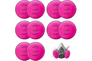 STROLFAY 10PCS(5Pack) 2097 Filters for Respirator,2097 Particulate Filter Installed on Filter Retainer Replacement for 6000 6200 6800 7000 FF-4 Against Dust Sanding Woodworking Welding Painting,Pink