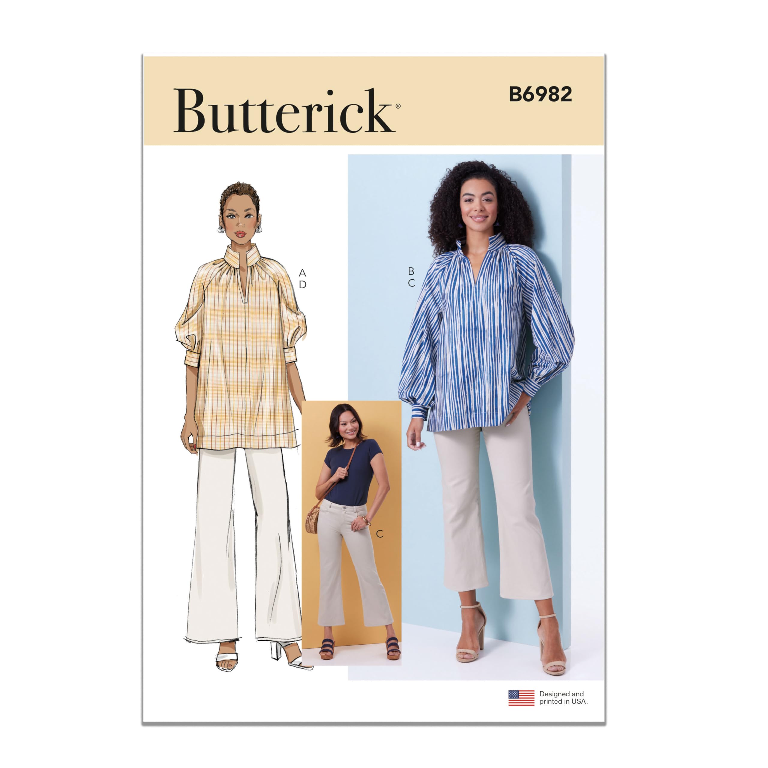 BUTTERICK B6982Y5 Misses' Tunics and Jeans Y5 (18-20-22-24-26)