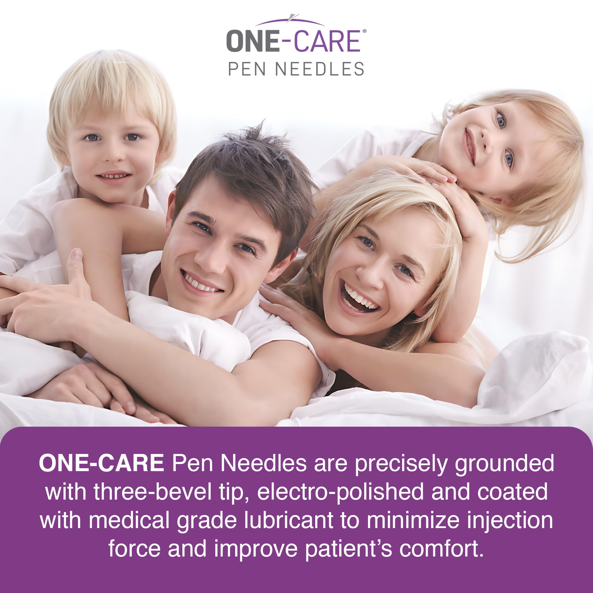 ONE-CARE Pen Tips - 31 gauge x 5 mm (3/16’’) Ultra-Thin for Comfortable Injections -Diabetes Pen Tips for Injections - Universal Fit Compatible with most injectors available on the market - Set of 100
