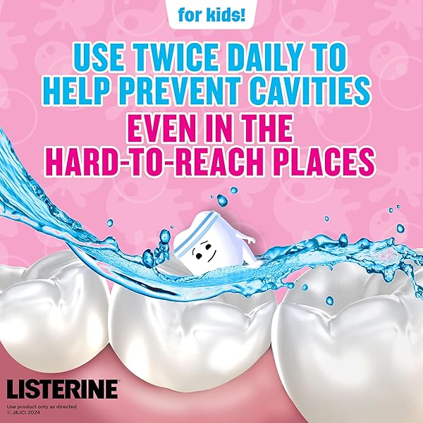 LISTERINE TOTAL CARE KIDS MOUTHWASH, ADA ACCEPTED, ALCOHOL-FREE ANTICAVITY FLUORIDE MOUTHWASH, CHILDREN’S MOUTHWASH FOR CAVITY PROTECTION AND FRESH BREATH, BUBBLEGUM FLAVOR, 500 ML, PACK OF 3