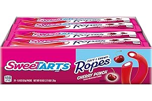 SweeTARTS Soft and Chewy Ropes, Cherry Punch Flavor, 1.8 Ounce Pouches (Pack of 24)