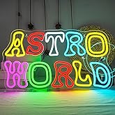 Astro World Neon Sign Letter Neon Signs for Wall Decor Colorful Led Sign USB Powered Neon Lights for Bedroom Livingroom Bar Game Room Astronomy Club Party Teens Gifts