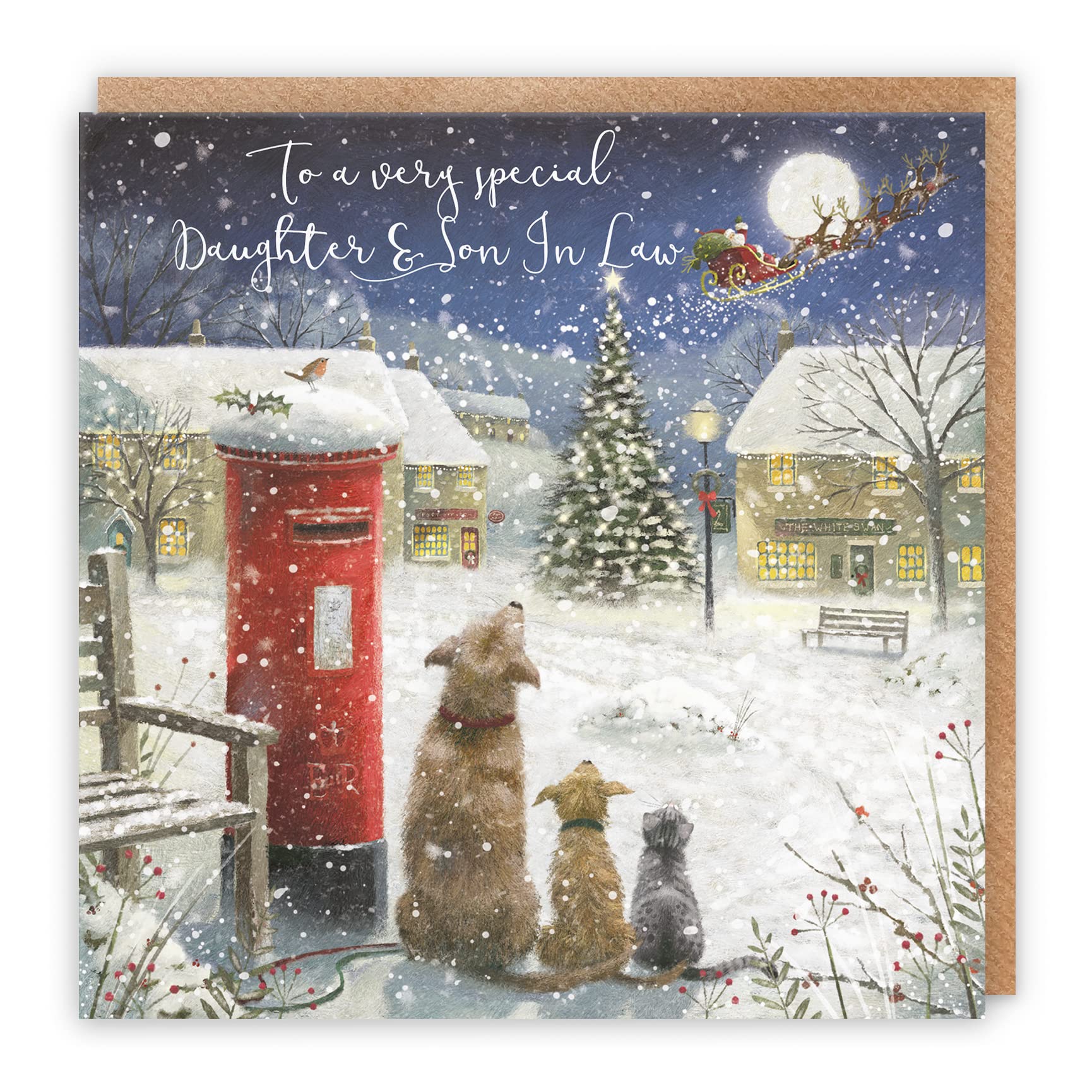 Hunts England Daughter And Son In Law Stunning Artistic Christmas Card - To A Very Special Daughter & Son In Law - Magical Christmas - Milo's Gallery Collection