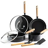 GreenPan Healthy Ceramic Nonstick Hudson Cookware Pots and Pans Set, 8-Piece, Brown/Black