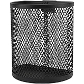 FAUOSWUK Hanging Pencil Holder Pen Holder Cup for Desk, Metal Hook Wall Mounted Pen Holder, Mesh Pencil Holder for Hanging on Wire Mesh Wall Grid Panel for Desk Office Pen Organizer,Black 9.5x8x5.5cm