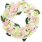 Sevenlove 20IN Spring Wreaths for Front Door,Artificial Hydrangea Wreath,The Combination of Mixed Color Flowers and Grape Vines is Suitable for Decoration for Front Doors, Offices, Farmhouses, etc