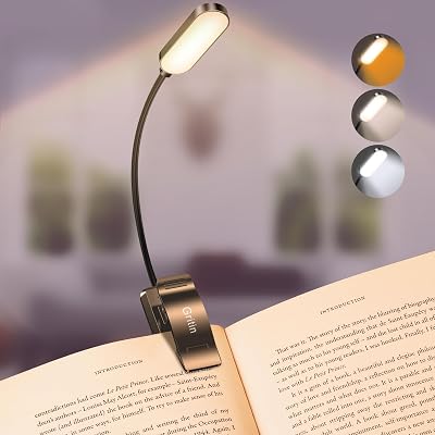 Gritin 16 LED Reading Light Book Lamp USB C Rechargeable Eye Protection