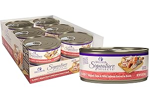 Wellness CORE Signature Selects Flaked Adult Wet Cat Food, Natural, Protein-Rich, Grain Free, 5.3 Ounce, 12 Pack (Skipjack Tuna & Wild Salmon)