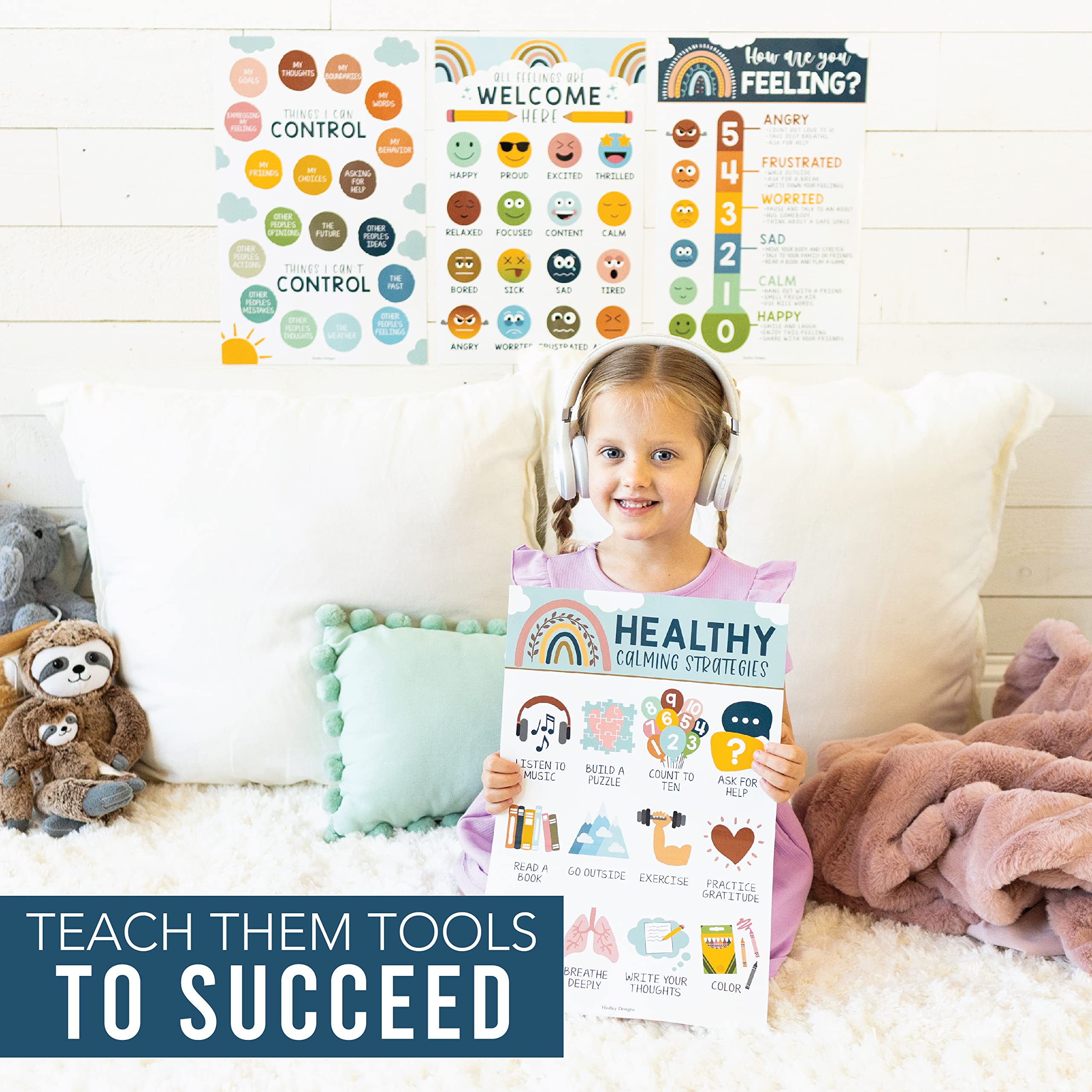 Mua Hadley Designs Feelings Chart For Kids Ages 4-8 - Emotions Chart ...