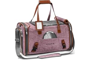 Mr. Peanut's Airline Approved Soft Sided Pet Carrier, Low Profile Gold Series Tote, Premium Brand Self Locking Zippers, Under Seat Compatibility, Plush Faux Fleece Bedding with a Sturdy Plywood Base