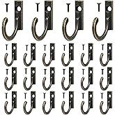 Mqiielle 40 Pieces Key Hooks Jewelry Small Hook Wall Mounted Single Hook for Hanging Clothes Hat Hanging Kitchen Bathroom Towel Farmhouse Retro Small Craft Projects