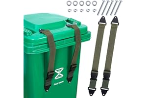 Bylion 2 Pack Trash Can Lid Lock, Outdoor Garbage Can Locks for Animals Proof Universal Lid Lock Stretchable Elastic Strap to Prevent Rust Trash Can Locks for Animals, Squirrels, Dogs, Raccoons