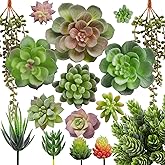 FOIMAS Artificial Succulent Plant,16pcs Large Faux Flocked Succulent Decor for Floral Wall Garden Arrangement Home Office Decoration,Unpotted