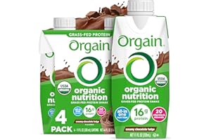 Orgain Organic Nutritional Shake, Creamy Chocolate Fudge - Meal Replacement, 16g Protein, 20 Vitamins & Minerals, Gluten & Soy Free, Kosher, Non-GMO, Packaging May Vary, 11 Fl Oz (Pack of 4)