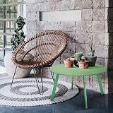 Grand patio Round Coffee Table 70cm Outdoor Sage Green Steel Frame view 2