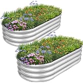 1MORE Galvanized Raised Garden Bed Outdoor,Planter Bed 4x2x1ft,Silver,2-Pk | Raised Beds for Gardening,Metal Garden Bed Kit for Vegetables Flower, Planter Raised Beds with Tools,Planter Garden Boxes