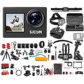 SJCAM SJ4000 Dual Screen Action Camera with Dual Displays, Wi-Fi, and Audio Recording, Bundle Including: 64GB Micro SD Card, 50-in-1 Action Kit, Card Reader, Card Wallet, and USB-C Adapter
