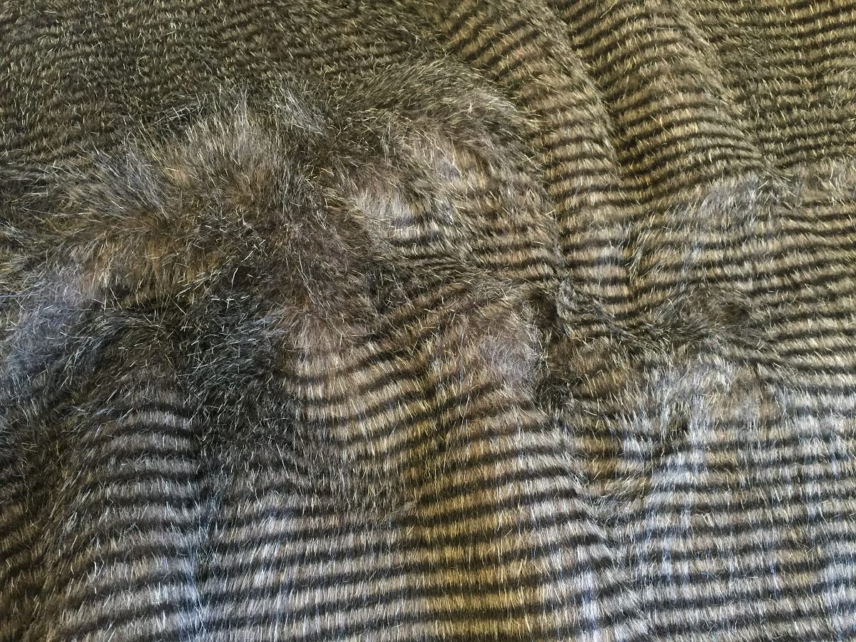Super Luxury Faux Fur Fabric Material - Grey Brown Chinchilla, 1Mtr - 150cm x 100cm