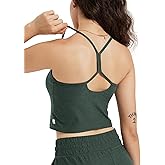 ODODOS Women's Slim Racerback Cropped Tank – odSTRATUM Tech Sports Bra, Ultra Soft UPF 50+ Cami Top with Built-in Bra