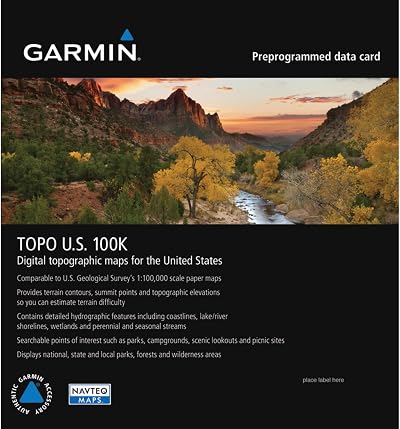 Garmin Topo US 100K Full Coverage MicroSD/SD Card Detailed Maps