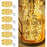 Fairdeer 6 Pack Fairy Lights Battery Operated - 7ft 20 Led Twinkle lights 3 Modes, Bulk Mini String Lights Waterproof for Mas