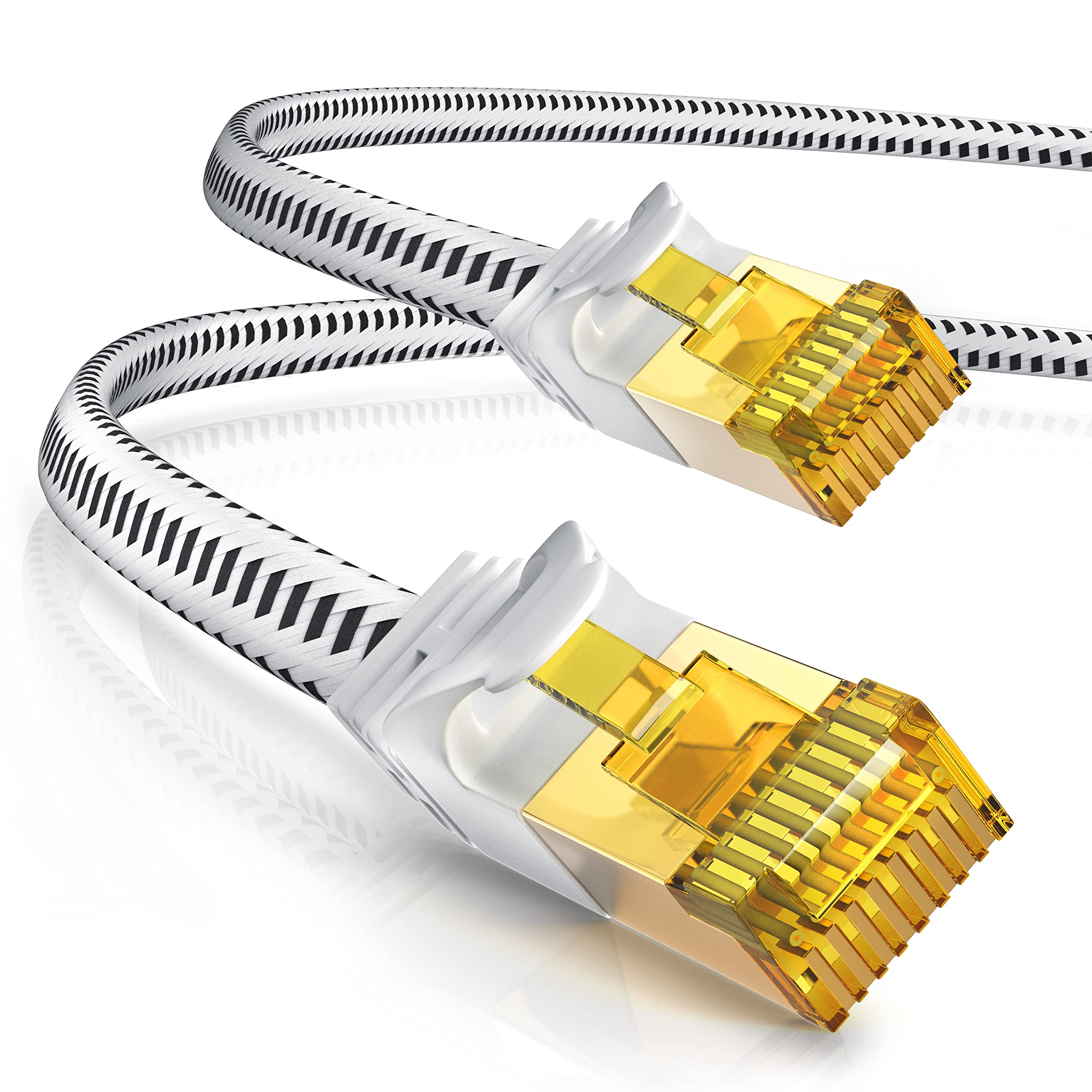 Primewire – 3m – CAT 7 flat ethernet cable – LAN – U/FTP – patch cable - network cable – raw cable – 10 Gbit high speed – gold plated contacts – cotton sheathing – kink protection