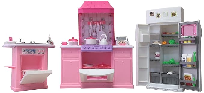gloria Barbie Size Dollhouse Furniture Kitchen Set