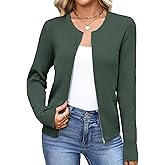 Totatuit Womens Long Sleeve Zip Up Sweater Cardigans Knitted Lightweight Zipper Jacket